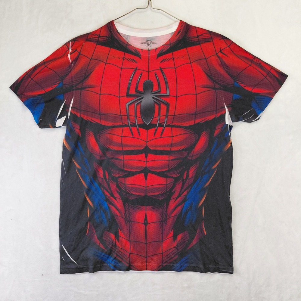 Universal Studios Marvel Spider-Man All Over Print Graphic T-Shirt Mens Large